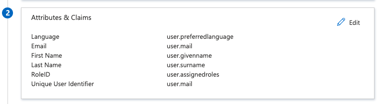 Attributes and Claims section